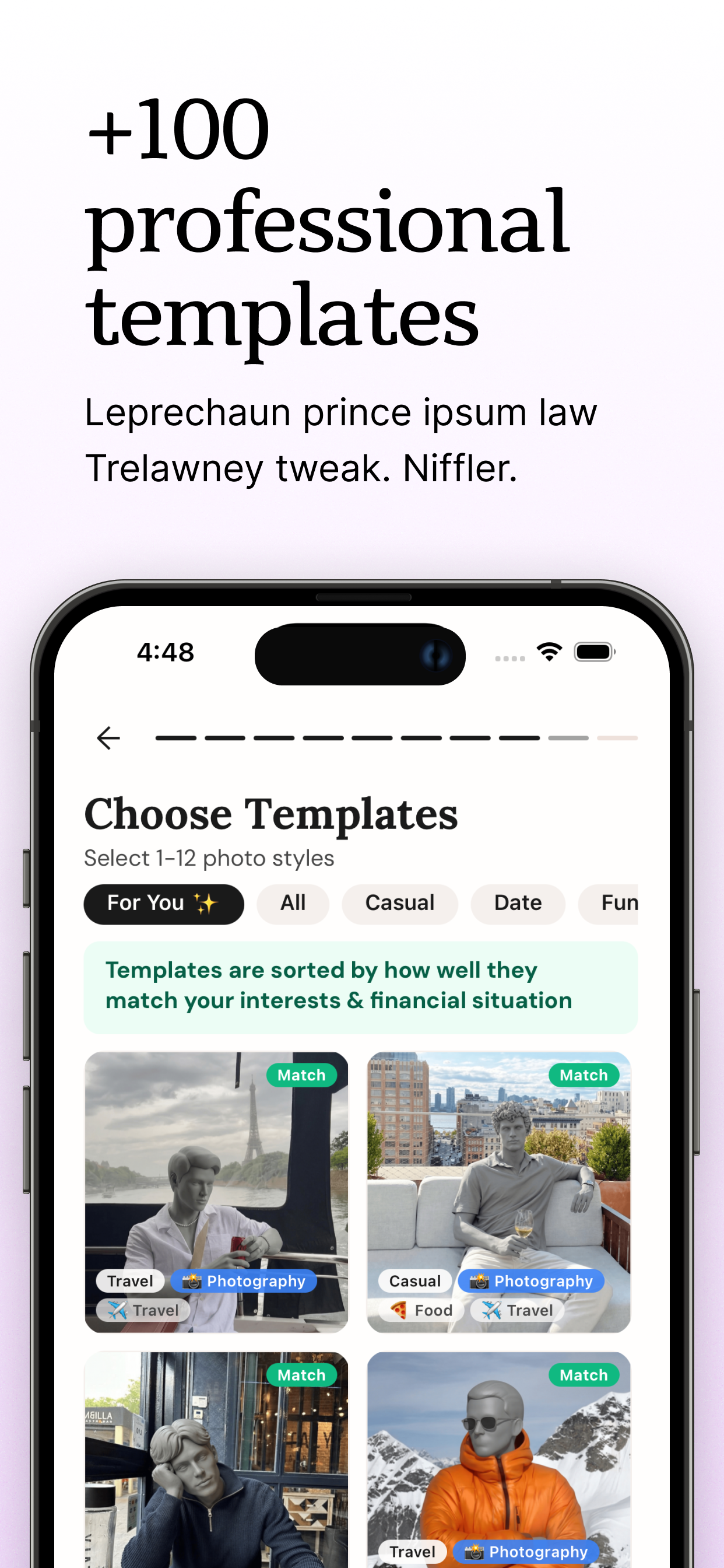 Over 100 professional templates to choose from